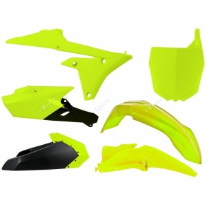 Kit de plástica RACETECH (6 piezas) - Amarillo flúor / Negro