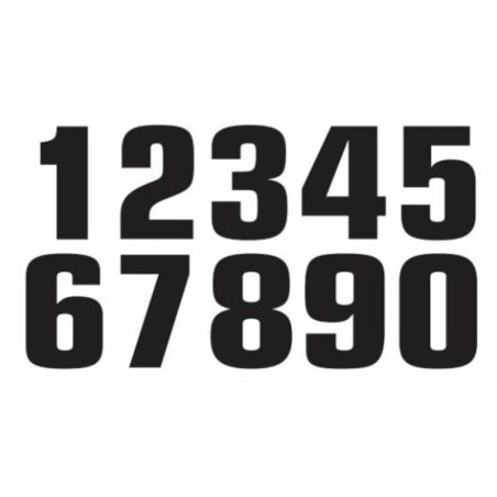 TECNOSEL Race Number 1 20x13cm Black Set of 3