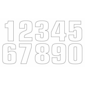 Número de carrera TECNOSEL "2" blanco - Pack de 3 uds