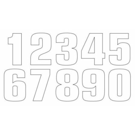 Número de carrera TECNOSEL "4" blanco - Pack de 3 uds