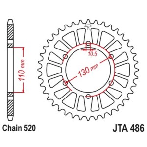 Corona JT 520 de aluminio con 50 dientes