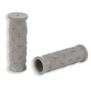 Par puños bicicleta grip-shift y niño. Gris