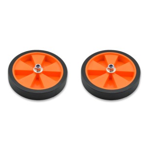 Par de ruedas completas para estabiciclo llanta naranja