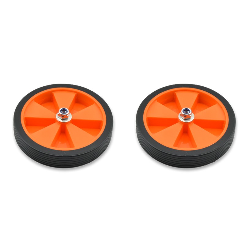 Par de ruedas completas para estabiciclo llanta naranja