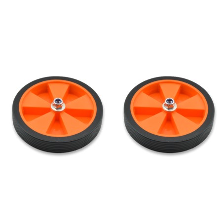 Par de ruedas completas para estabiciclo llanta naranja