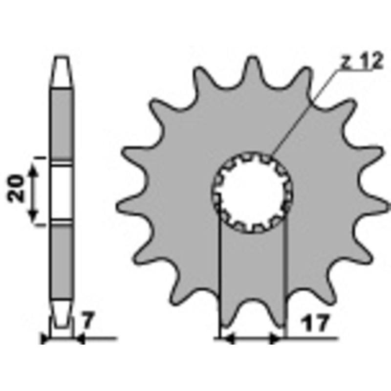 Piñón PBR acero estándar 2064 - Paso 428