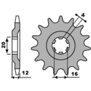 Piñón PBR acero estándar 2087 - 428