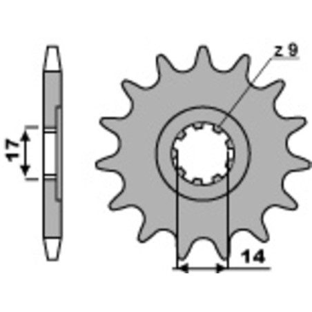 Piñón PBR acero estándar 210 - 428