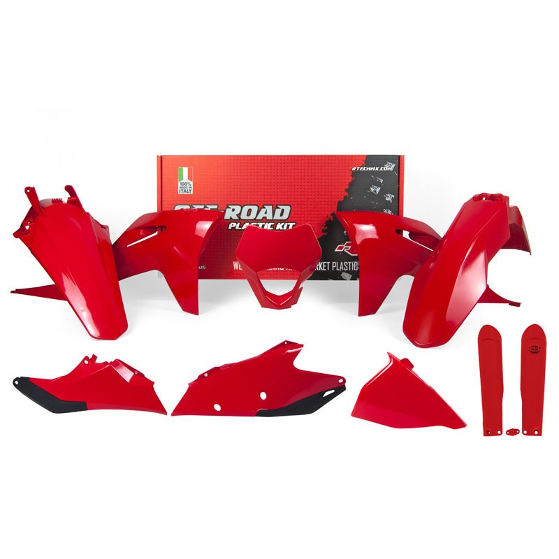Kit de plástica RACETECH (7 piezas) - Rojo / Negro
