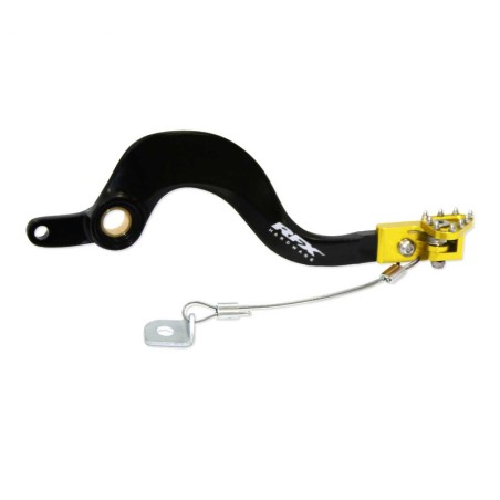 Pedal de freno trasero RFX Pro FT (negro/amarillo) - Suzuki RMZ250/450