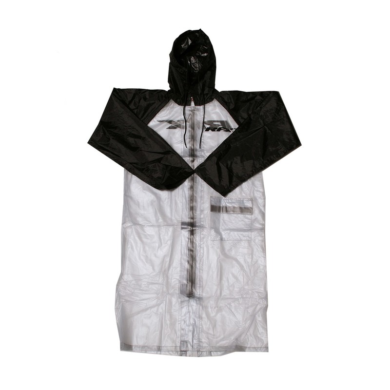 Impermeable RFX Race largo (transparente/negro), talla adulto mediana