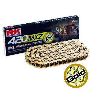 Cadena RK GB420MXZ con 134 eslabones oro