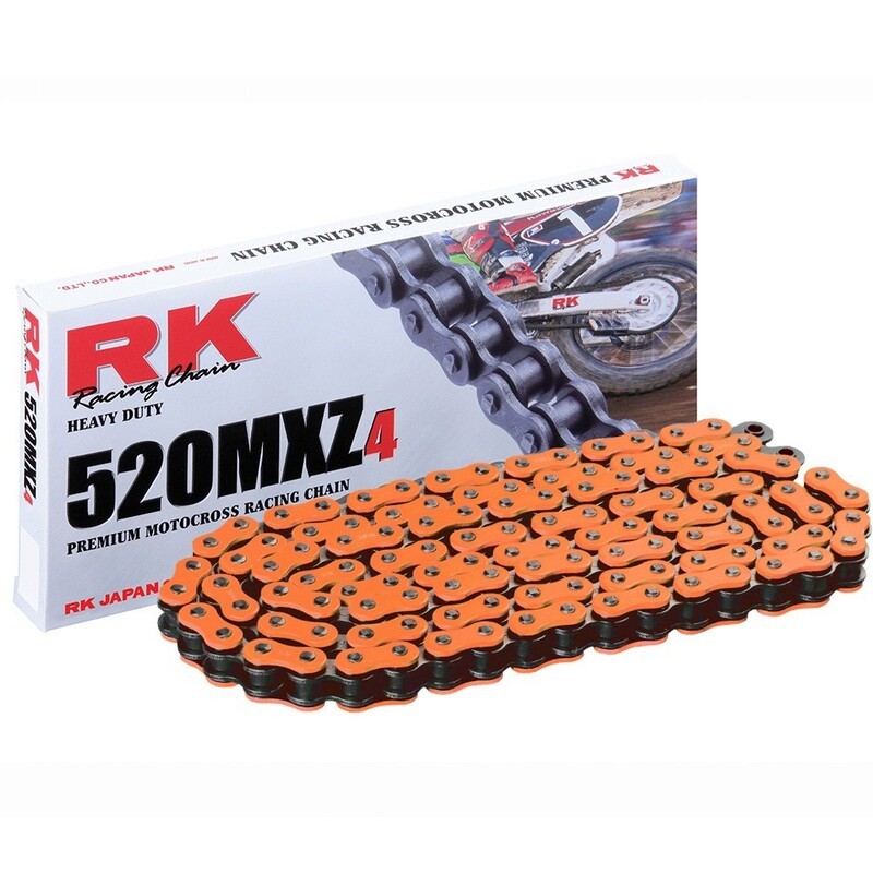 Cadena RK FO520MXZ4 con 126 eslabones naranja