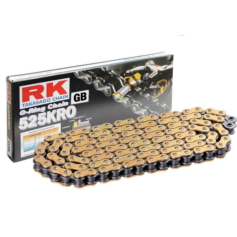 Cadena RK GB525KRO con 124 eslabones oro