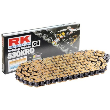 Cadena RK GB530KRO con 112 eslabones oro