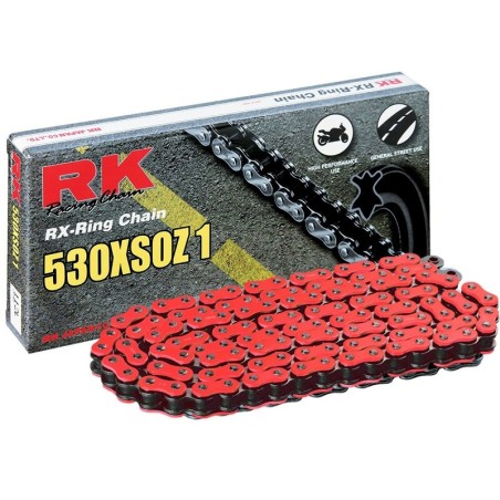 Cadena RK FR530XSOZ1 con 98 eslabones rojo