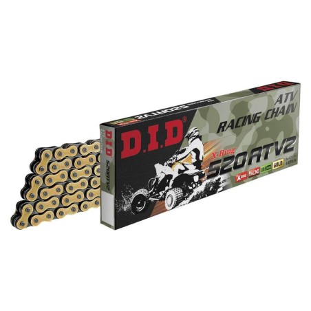Cadena DID 520ATV2 con 092 eslabones oro/negro