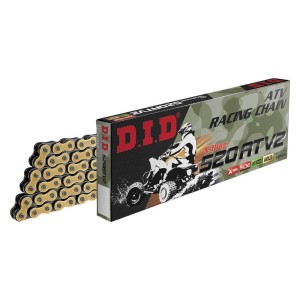 Cadena DID 520ATV2 con 104 eslabones oro/negro