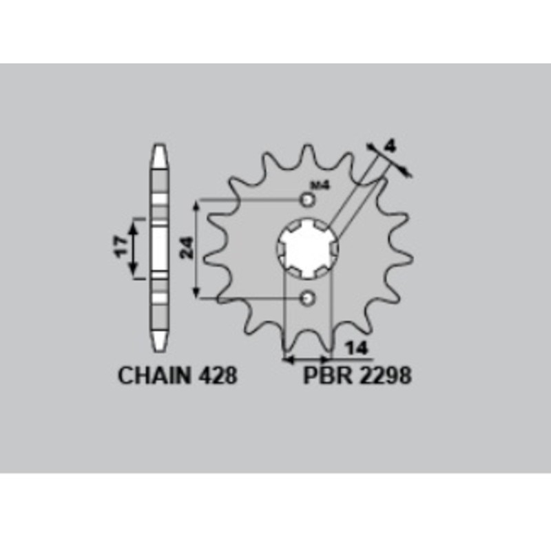 Piñón PBR acero estándar 2298 - 428