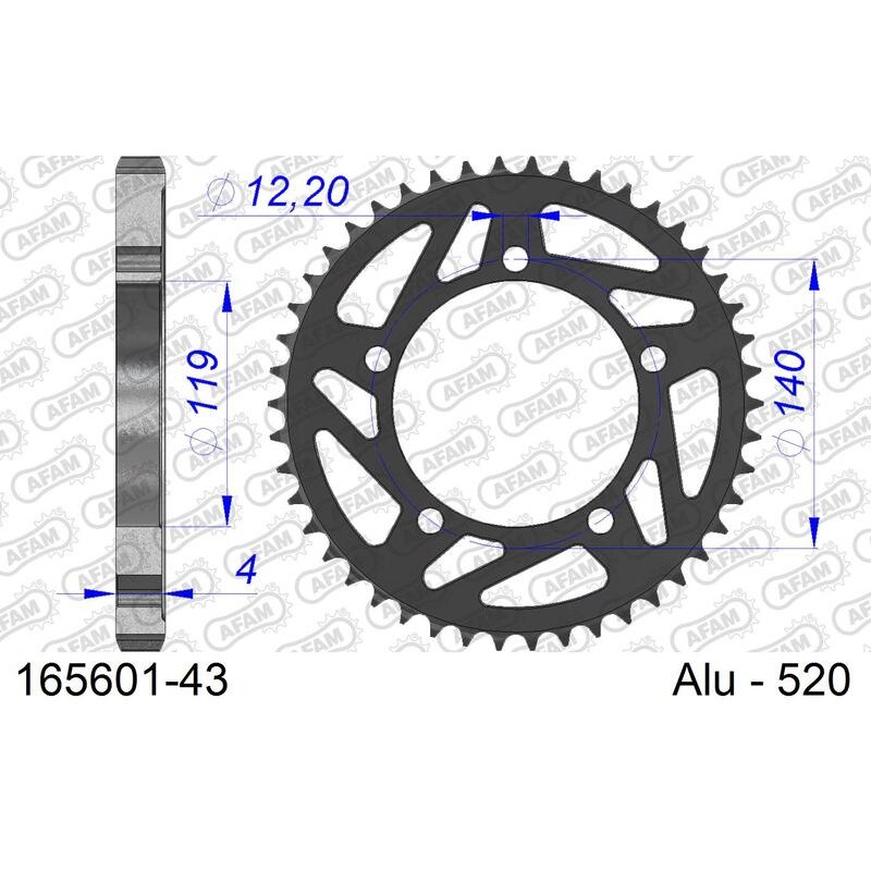 AFAM Rear Sprocket Alu Standard - 520