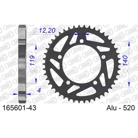 AFAM Rear Sprocket Alu Standard - 520