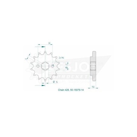 Piñón ESJOT acero 50-15079 - 428