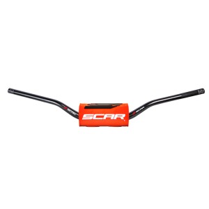 Manillar SCAR O² New CRF/KX Ø28,6mm - Negro / Protector naranja