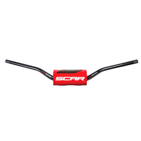 Manillar SCAR O² New CRF/KX Ø28,6mm - Negro / Protector rojo
