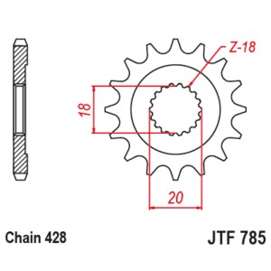 Piñón JT SPROCKETS acero estándar 785 - Paso 428