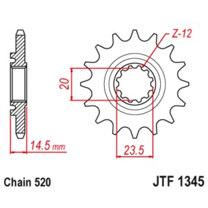 Piñón con goma anti-ruido JT SPROCKETS acero 1345 - 525