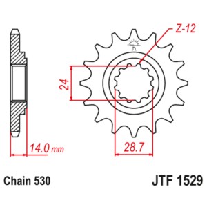 Piñón con goma anti-ruido JT SPROCKETS acero 1529 - 525