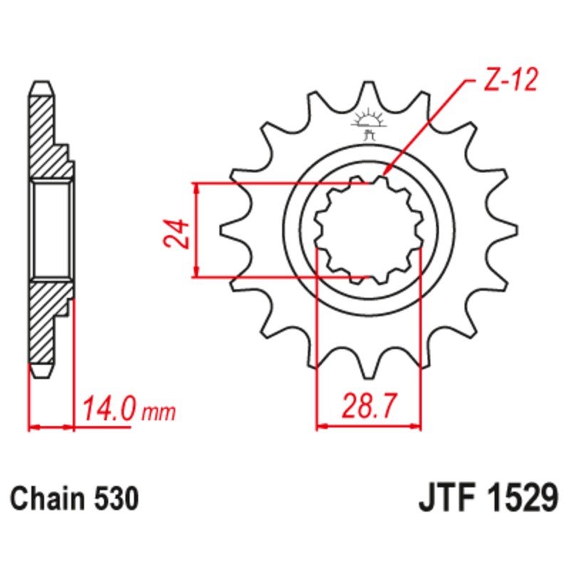 Piñón con goma anti-ruido JT SPROCKETS acero 1529 - 525