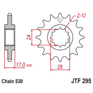 Piñón con goma anti-ruido JT SPROCKETS acero 295 - 525