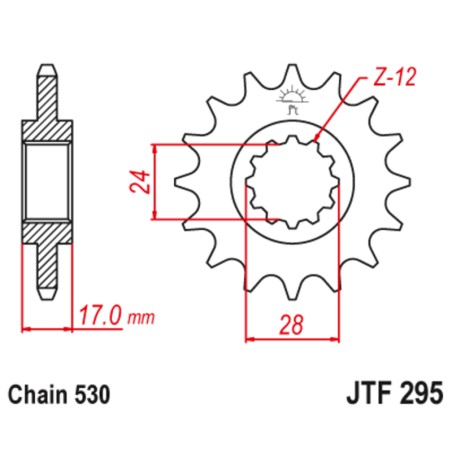 Piñón con goma anti-ruido JT SPROCKETS acero 295 - 525