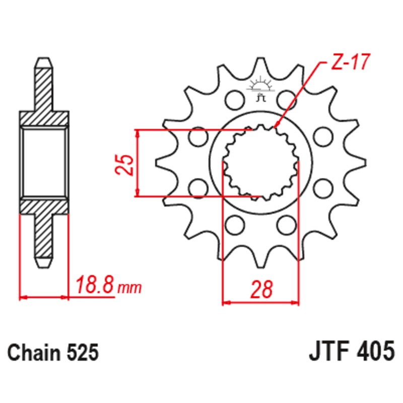 Piñón con goma anti-ruido JT SPROCKETS acero 405 - 525