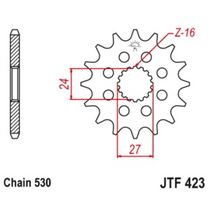 Piñón con goma anti-ruido JT SPROCKETS acero 423 - 530