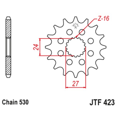 Piñón con goma anti-ruido JT SPROCKETS acero 423 - 530