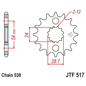 Piñón con goma anti-ruido JT SPROCKETS acero 517 - 530