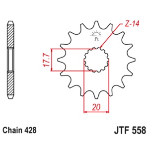 Piñón con goma anti-ruido JT SPROCKETS acero 558 - 428