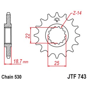 Piñón con goma anti-ruido JT SPROCKETS acero - 743 - 530