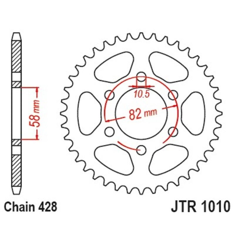 Corona JT SPROCKETS acero 1010 - 428