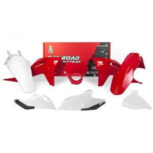Kit de plástica RACETECH (6 piezas ) - Rojo / Blanco