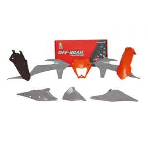 Kit de plástica RACETECH (6 piezas ) - Naranja / Gris