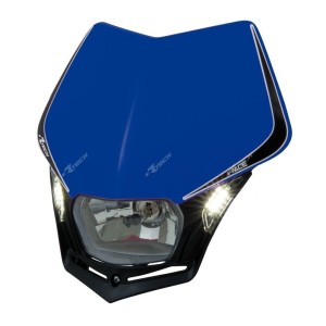 Careta con faro LED RACETECH V-Face - Negro / Azul