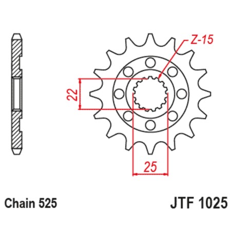 Piñón JT SPROCKETS acero estándar 1025 - 525
