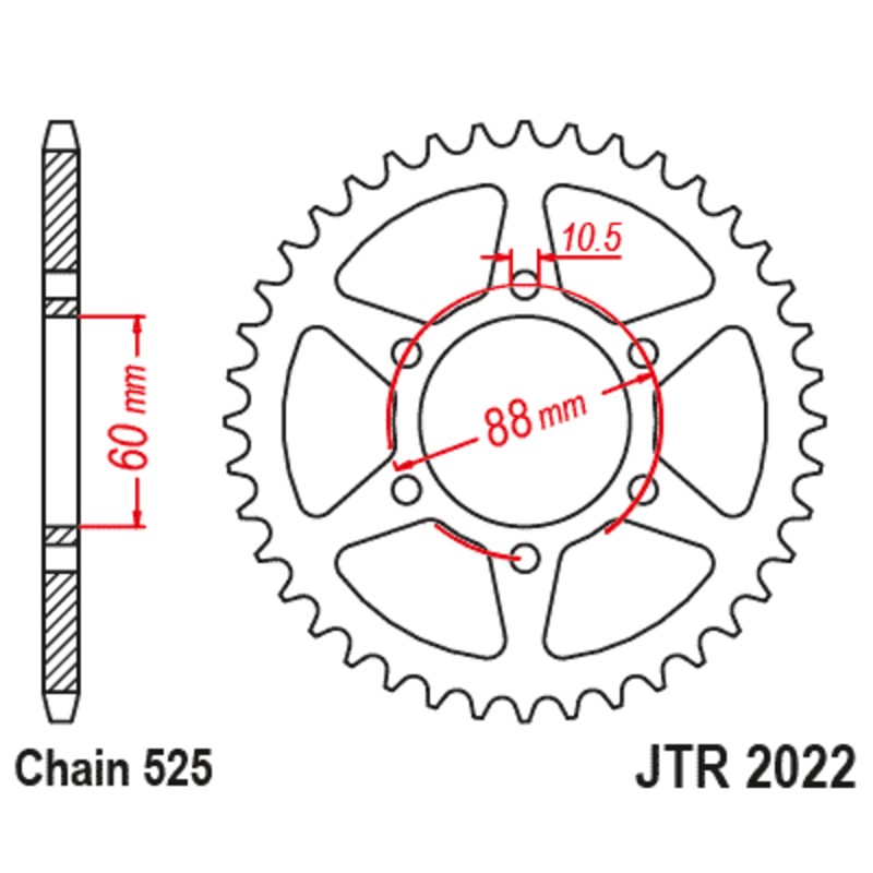 Corona JT SPROCKETS acero estándar 2022 - 525