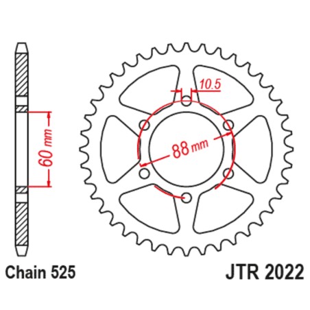 Corona JT SPROCKETS acero estándar 2022 - 525
