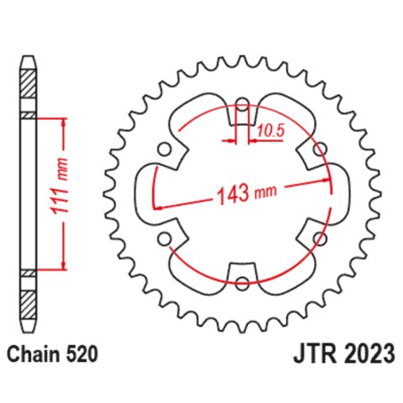 Corona JT SPROCKETS acero estándar 2023 - 520