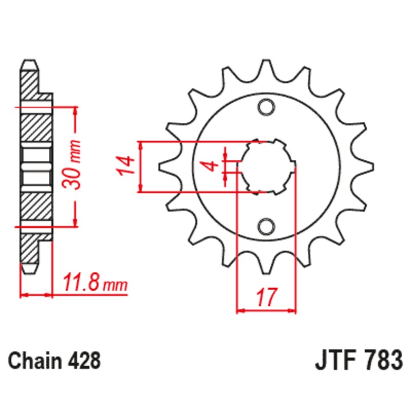 Piñón JT SPROCKETS acero estándar 783 - 428