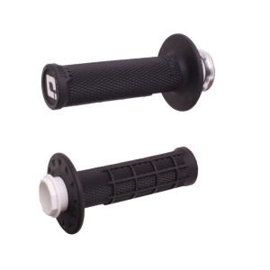 Puños ODI Micro-X Lock-On medio gofrados - Negro / Plata